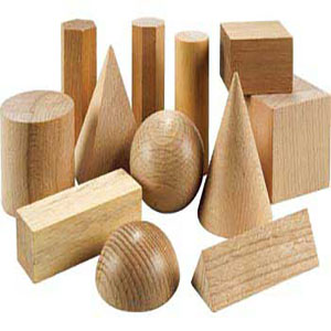 Hardwood Geometric Solids Set of- 9